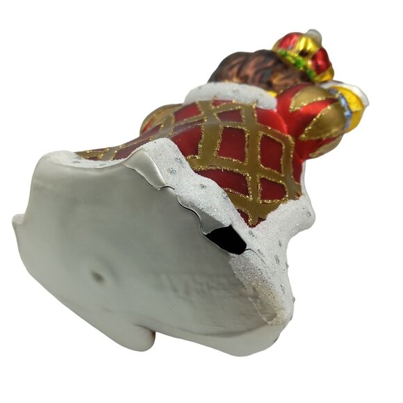 Lion King In Robes and Crown Ornament Blown Glass Nordstrom At Home Christmas - Picture 6 of 8